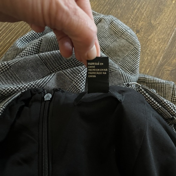 Forever 21 Black Gray Plaid Mini Dress Women's Large‎ Sleeveless Checkered Lined - Picture 12 of 14